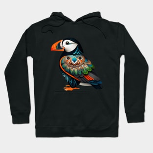 Alaska's Iconic Puffins as Beautiful Art: Add a Touch of Coastal Charm to Your Decor Hoodie